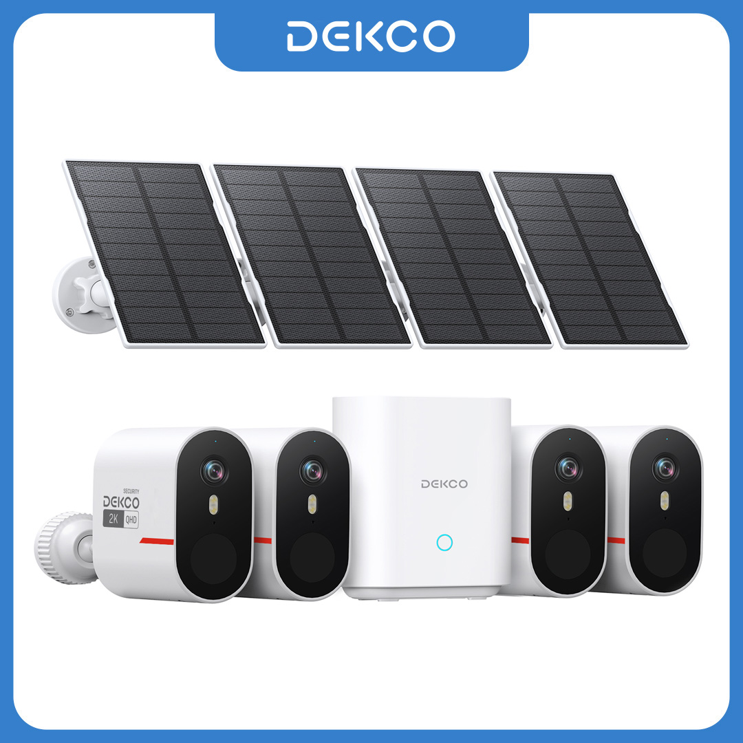 Home Security Outdoor Cameras - Dekco 3MP WiFi Solar Camera System