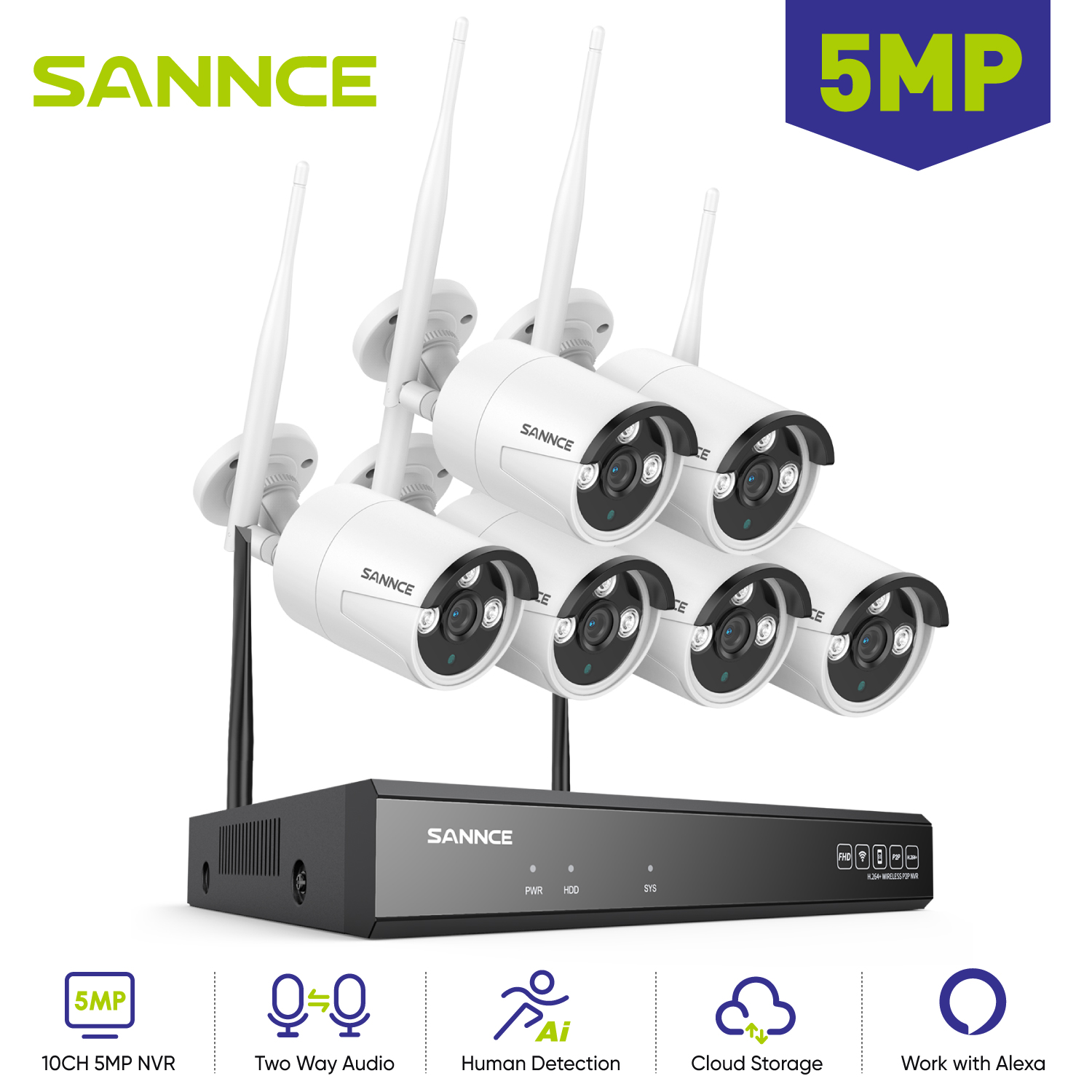 SANNCE 6PCS 5MP Wifi Camera IP - đánh giá và giá Home Security Outdoor Cameras