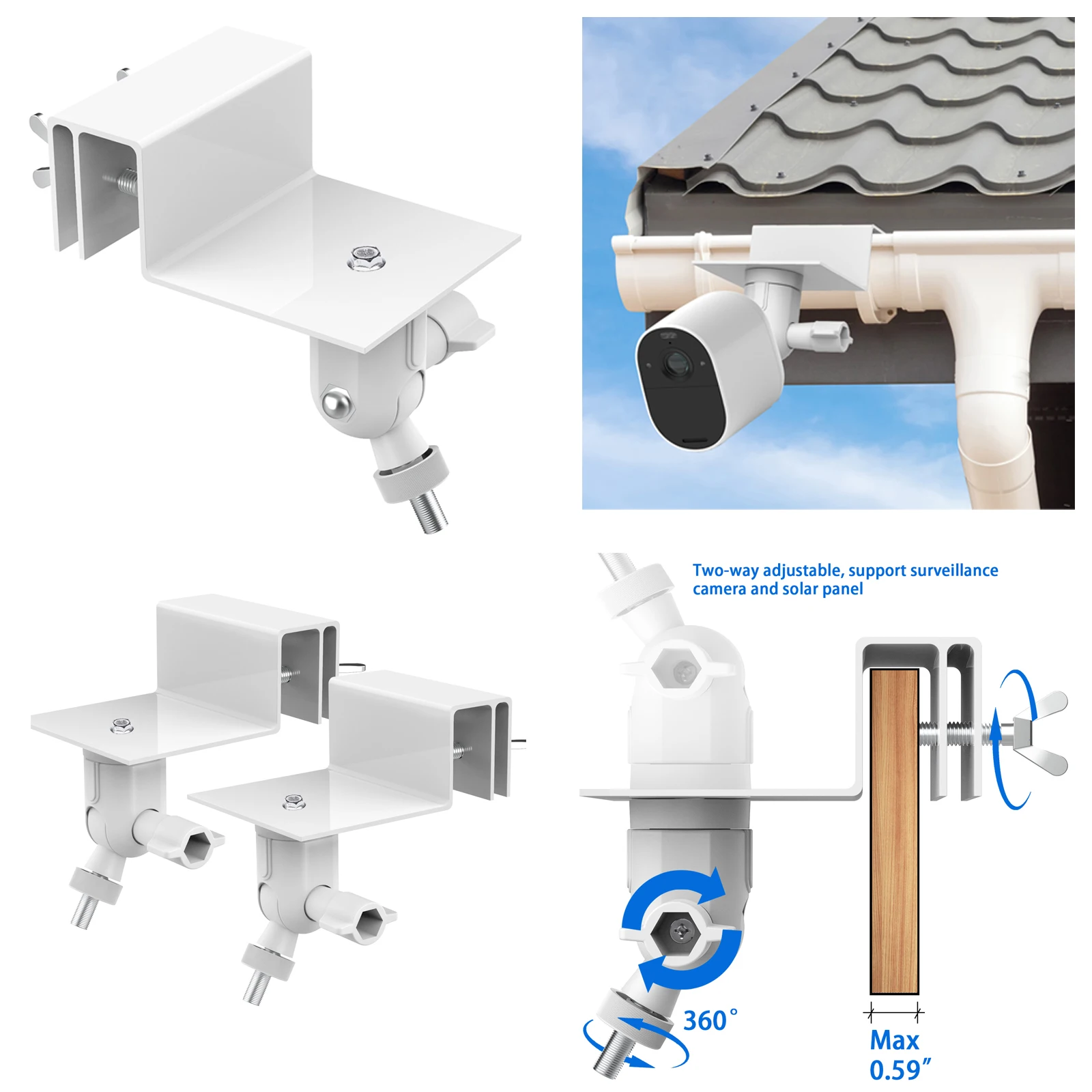 White Weatherproof Gutter Moun - đánh giá và giá Home Security Outdoor Cameras