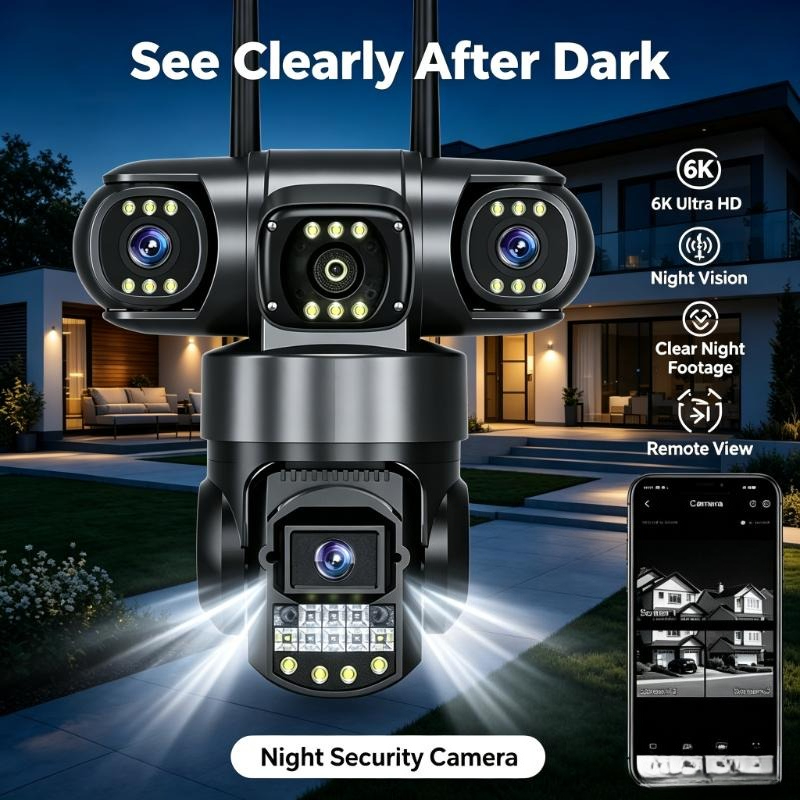 3-Lens 4G Wifi Surveillance Ca - đánh giá và giá Home Yard Security Cameras